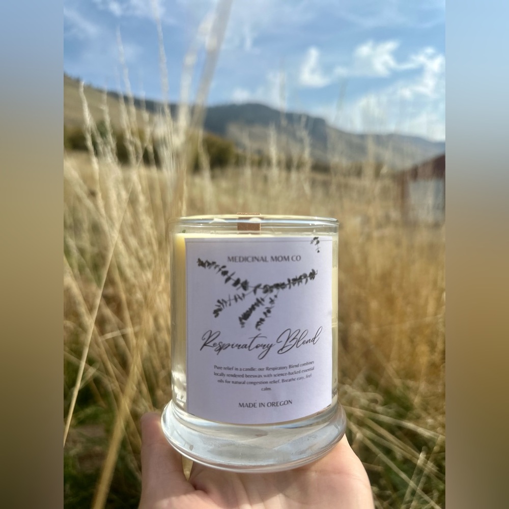 Respiratory blend handmade candle w/ beeswax and clean and ethically sourced
